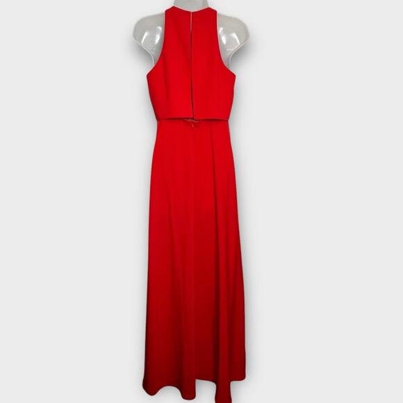 NWT BHLDN Jill Stuart Red Iva Crepe Maxi Formal Dress Size 4 Anthropologie Prom - Picture 5 of 7
